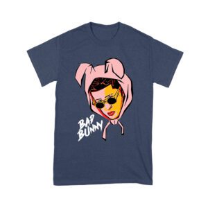 Bad-Bunny Cartoon Style Wearing a Bunny Hood with Streetwear Vibes Unisex Youth