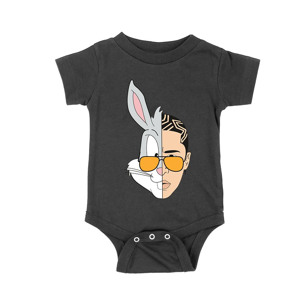 Bad-27_Rs-Black.jpg Bad-Bunny Half Bunny Half Human Face ? Unique Split Design T-Shirt For Music Fans Unisex Baby Jersey – Viva Party
