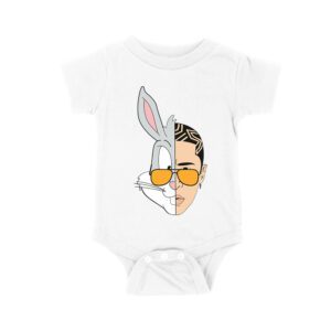 Bad-Bunny Half Bunny Half Human Face ? Unique Split Design T-Shirt for Music Fans Unisex Baby Jersey
