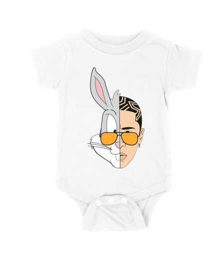 Bad-Bunny Half Bunny Half Human Face ? Unique Split Design T-Shirt for Music Fans Unisex Baby Jersey