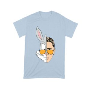 Bad-Bunny Half Bunny Half Human Face ? Unique Split Design T-Shirt for Music Fans Unisex Toddler