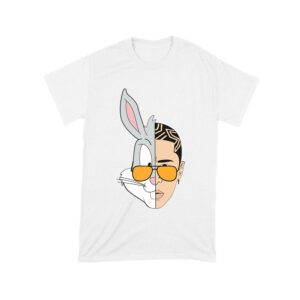 Bad-Bunny Half Bunny Half Human Face ? Unique Split Design T-Shirt for Music Fans Unisex Toddler