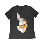 Bad-Bunny Half Bunny Half Human Face ? Unique Split Design T-Shirt for Music Fans Women Relaxed – Viva Party