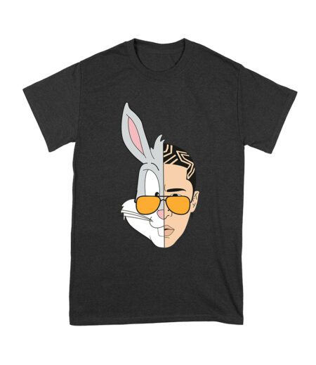 Bad-Bunny Half Bunny Half Human Face ? Unique Split Design T-Shirt for Music Fans Unisex Youth – Viva Party