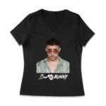 Bad-Bunny Stylish Graphic T-Shirt - Urban Music Fan Art Streetwear Women Jersey V-Neck – Viva Party