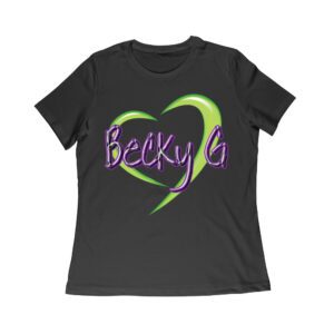 Becky-G in Heart Design T-Shirt - Stylish Tribute to Latin Pop Icon Women Relaxed – Viva Party