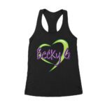Becky-G in Heart Design T-Shirt - Stylish Tribute to Latin Pop Icon Women's Racerback Tank Top – Viva Party