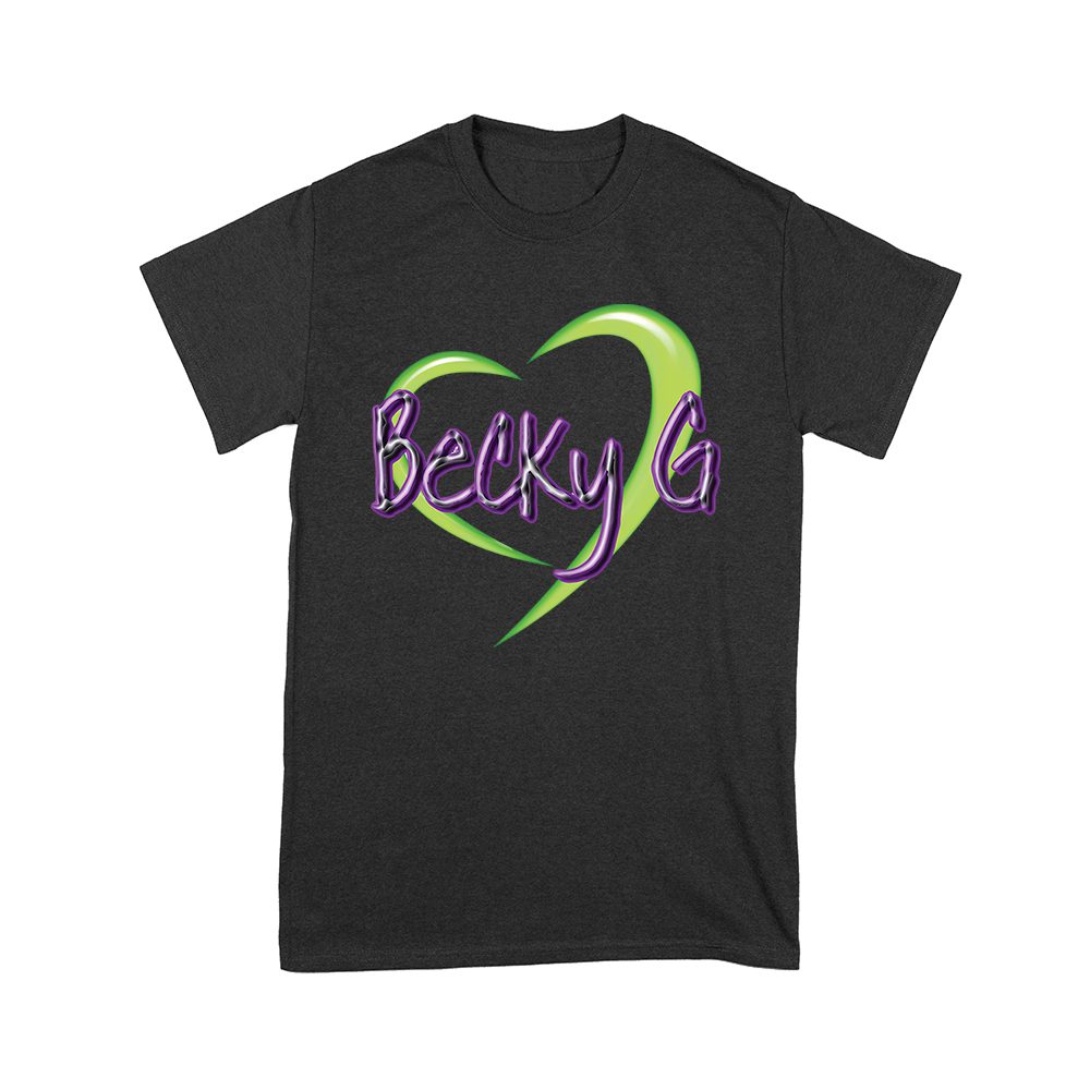 Bkg-06_Y-Black.jpg Becky-G In Heart Design T-Shirt - Stylish Tribute To Latin Pop Icon Unisex Youth – Viva Party