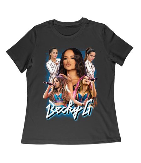 Becky-G 5 Pose Collage T-Shirt ? Iconic Latin Pop Style for Music Fans Women Relaxed – Viva Party