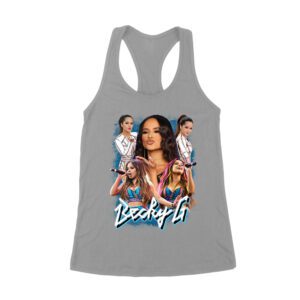 Becky-G 5 Pose Collage T-Shirt ? Iconic Latin Pop Style for Music Fans Women's Racerback Tank Top