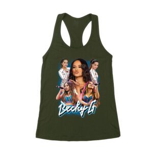 Becky-G 5 Pose Collage T-Shirt ? Iconic Latin Pop Style for Music Fans Women's Racerback Tank Top