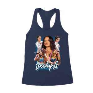 Becky-G 5 Pose Collage T-Shirt ? Iconic Latin Pop Style for Music Fans Women's Racerback Tank Top
