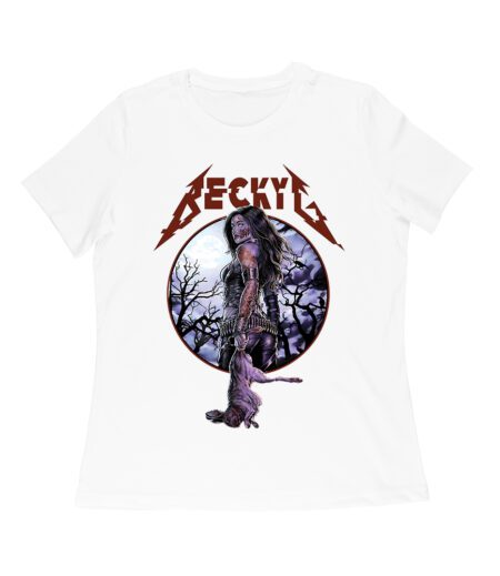 Becky-G Gothic Rose Warrior T-Shirt ? Fierce Beauty Meets Dark Romance Women Relaxed