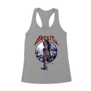 Becky-G Gothic Rose Warrior T-Shirt ? Fierce Beauty Meets Dark Romance Women's Racerback Tank Top