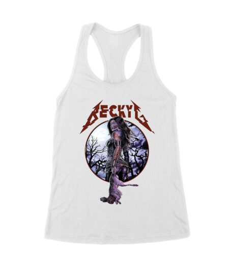 Becky-G Gothic Rose Warrior T-Shirt ? Fierce Beauty Meets Dark Romance Women's Racerback Tank Top
