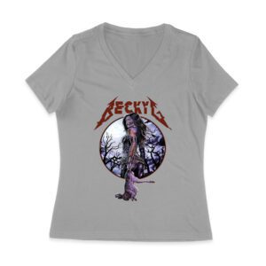 Becky-G Gothic Rose Warrior T-Shirt ? Fierce Beauty Meets Dark Romance Women Jersey V-Neck