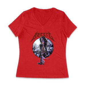 Becky-G Gothic Rose Warrior T-Shirt ? Fierce Beauty Meets Dark Romance Women Jersey V-Neck