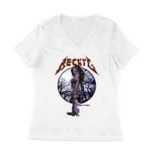 Becky-G Gothic Rose Warrior T-Shirt ? Fierce Beauty Meets Dark Romance Women Jersey V-Neck