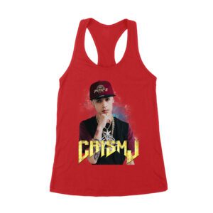 Cris-MJ Streetwear Swag Portrait with Bling Chains Women's Racerback Tank Top
