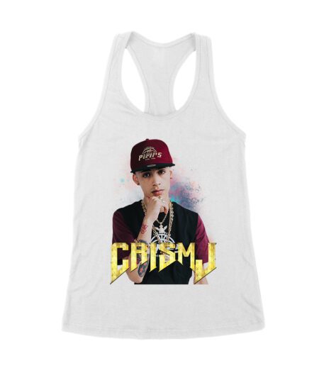 Cris-MJ Streetwear Swag Portrait with Bling Chains Women's Racerback Tank Top