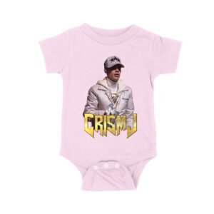 Cris-MJ in White Jacket with Bold Gold Logo Unisex Baby Jersey