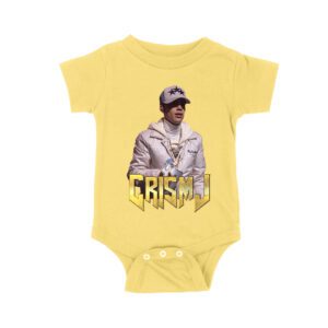 Cris-MJ in White Jacket with Bold Gold Logo Unisex Baby Jersey