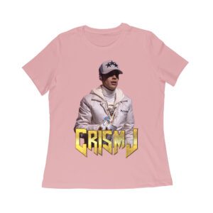 Cris-MJ in White Jacket with Bold Gold Logo Women Relaxed