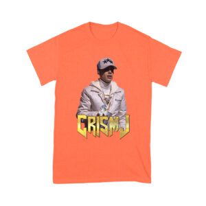 Cris-MJ in White Jacket with Bold Gold Logo Unisex Youth