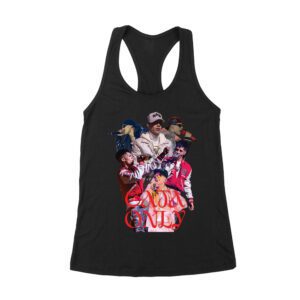 Cris-MJ Crown Only Group Collage in Red Theme Women's Racerback Tank Top – Viva Party