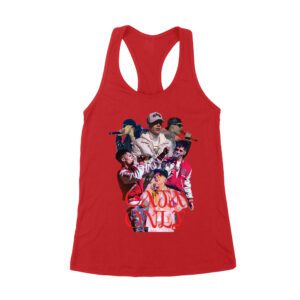 Cris-MJ Crown Only Group Collage in Red Theme Women's Racerback Tank Top