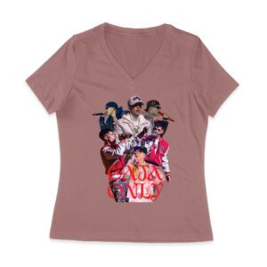 Cris-MJ Crown Only Group Collage in Red Theme Women Jersey V-Neck