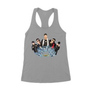 Cris-MJ Graffiti Art Style with Rap Group Pose Women's Racerback Tank Top