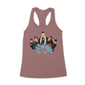 Cris-MJ Graffiti Art Style with Rap Group Pose Women's Racerback Tank Top