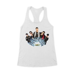 Cris-MJ Graffiti Art Style with Rap Group Pose Women's Racerback Tank Top