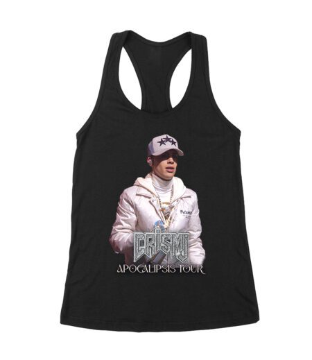 Cris-MJ Apocalipsis Tour Poster with Epic Vibes Women's Racerback Tank Top – Viva Party