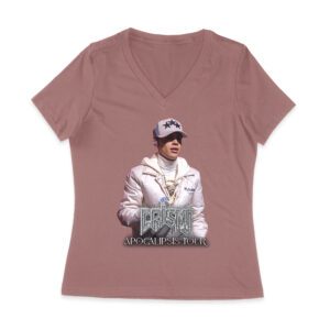 Cris-MJ Apocalipsis Tour Poster with Epic Vibes Women Jersey V-Neck