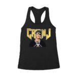 Cris-MJ Close-Up with Sunglasses and Gold Chains Women's Racerback Tank Top – Viva Party