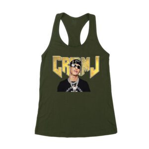 Cris-MJ Close-Up with Sunglasses and Gold Chains Women's Racerback Tank Top