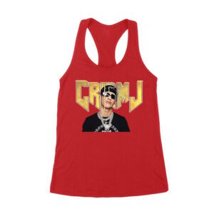 Cris-MJ Close-Up with Sunglasses and Gold Chains Women's Racerback Tank Top