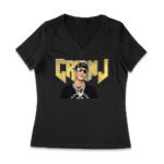 Cris-MJ Close-Up with Sunglasses and Gold Chains Women Jersey V-Neck – Viva Party