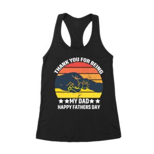 Thank You for Being My Dad - Happy Father?s Day Retro Style Women's Racerback Tank Top – Viva Party