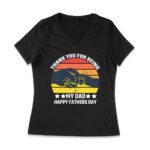 Thank You for Being My Dad - Happy Father?s Day Retro Style Women Jersey V-Neck – Viva Party
