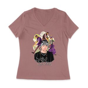 Peso-Pluma Banda Graphic T-Shirt ? Latin Trio with Trumpet, Guitar & Double Bass ? Musical Art Tee Women Jersey V-Neck