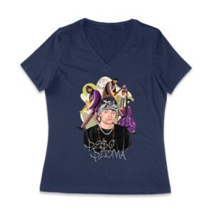 Peso-Pluma Banda Graphic T-Shirt ? Latin Trio with Trumpet, Guitar & Double Bass ? Musical Art Tee Women Jersey V-Neck