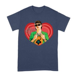 Peso-Pluma Red Heart Graphic T-Shirt ? Latin Music Star Portrait with Love-Themed Design Unisex Adult
