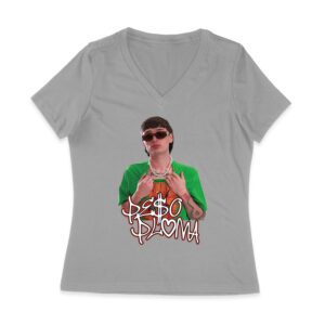 Peso-Pluma Inspired Graphic T-Shirt ? Latin Music Star Portrait Tee for Fans Women Jersey V-Neck