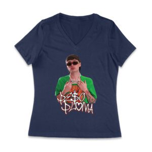 Peso-Pluma Inspired Graphic T-Shirt ? Latin Music Star Portrait Tee for Fans Women Jersey V-Neck