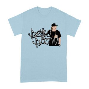 Peso-Pluma Silvery Letters Graphic Tee ? Shiny Urban Latin Music Shirt for Stylish Fans Unisex Adult