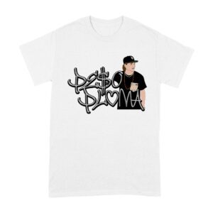 Peso-Pluma Silvery Letters Graphic Tee ? Shiny Urban Latin Music Shirt for Stylish Fans Unisex Adult