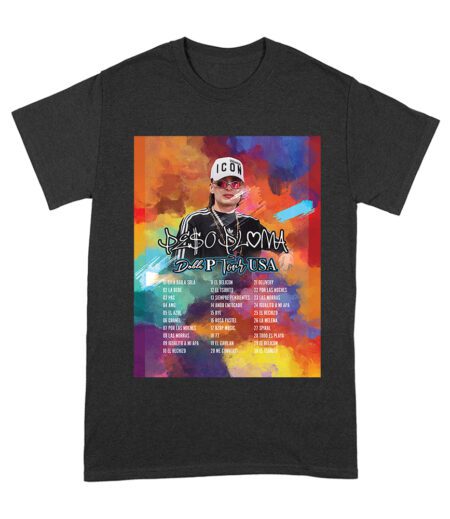 Peso-Pluma & LaDobleP Graphic Tee - Iconic Latin Music Design with Song List Unisex Adult – Viva Party